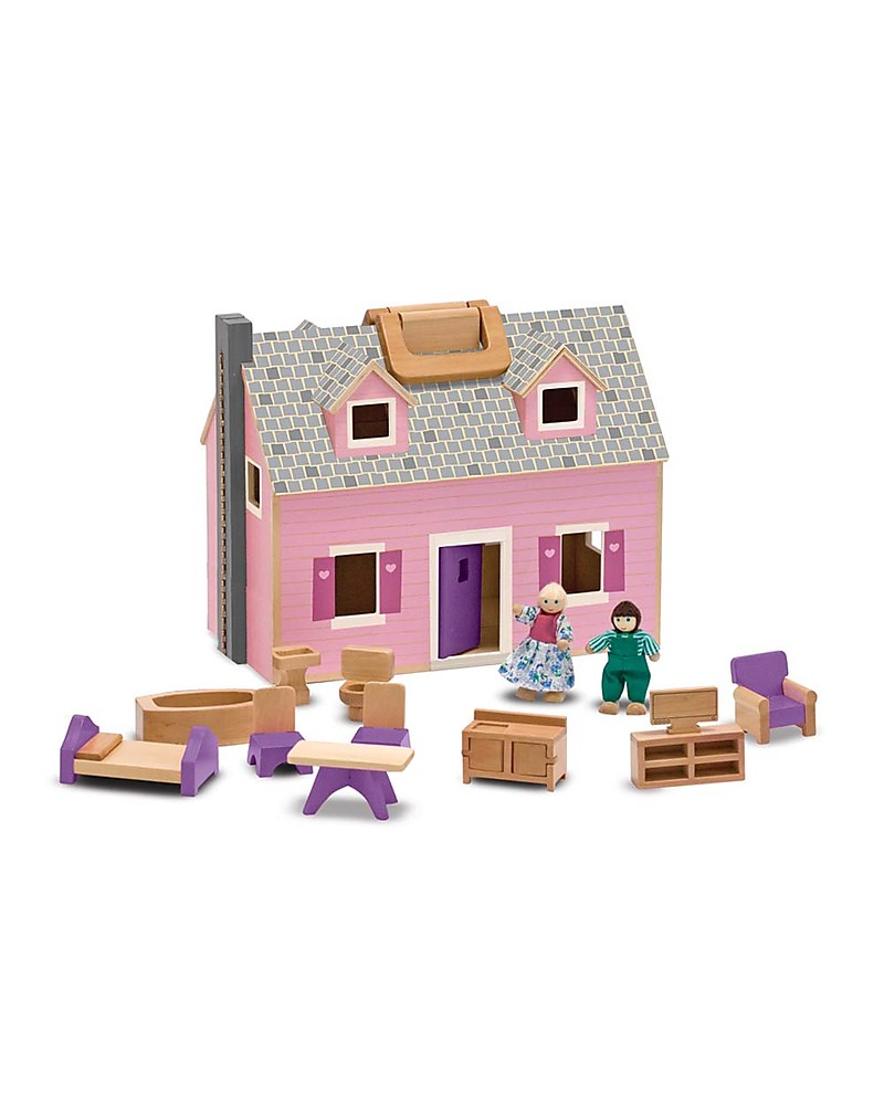 melissa and doug fold and go wooden dollhouse